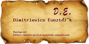 Dimitrievics Euszták névjegykártya